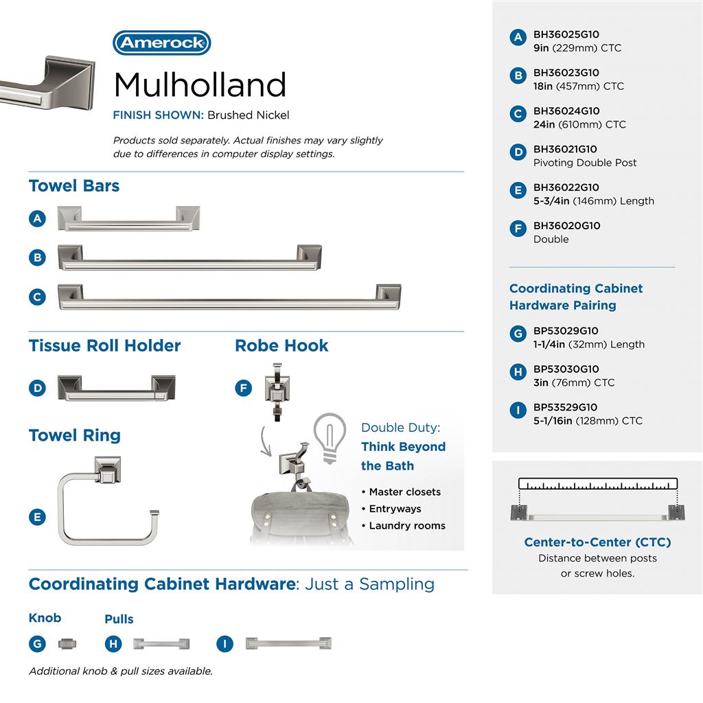 Mulholland Double Prong Robe Hook