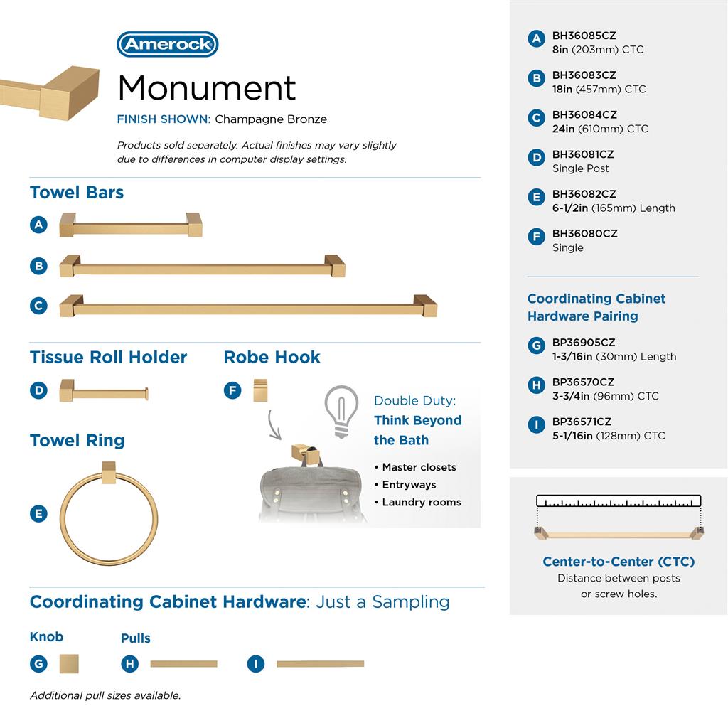 Monument Single Prong Robe Hook