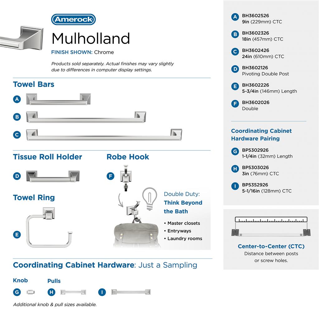 Mulholland Double Prong Robe Hook