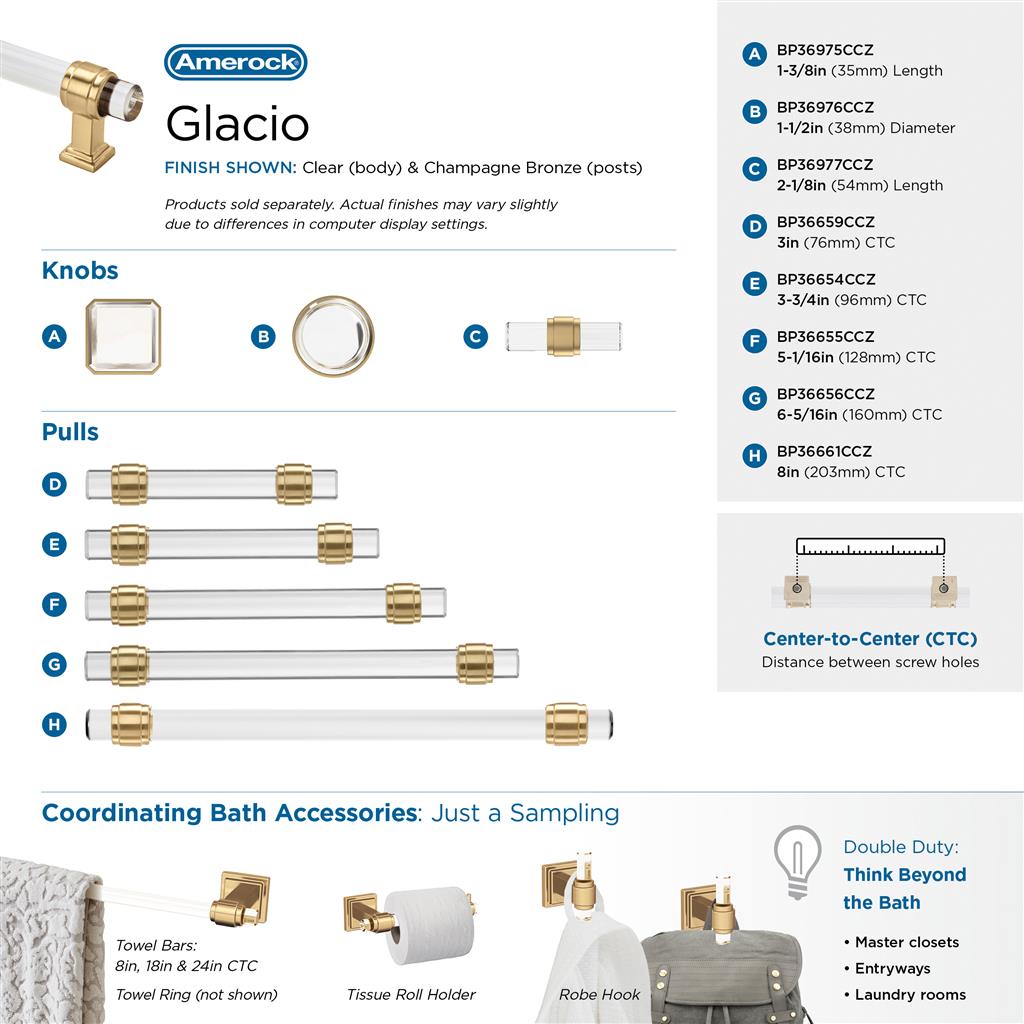 Glacio Premium Round Cabinet Knob