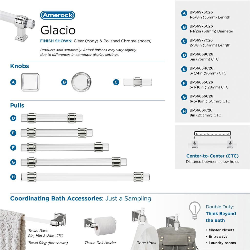 Glacio Premium Round Cabinet Knob