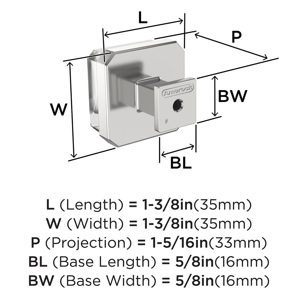 Glacio Premium Square Cabinet Knob
