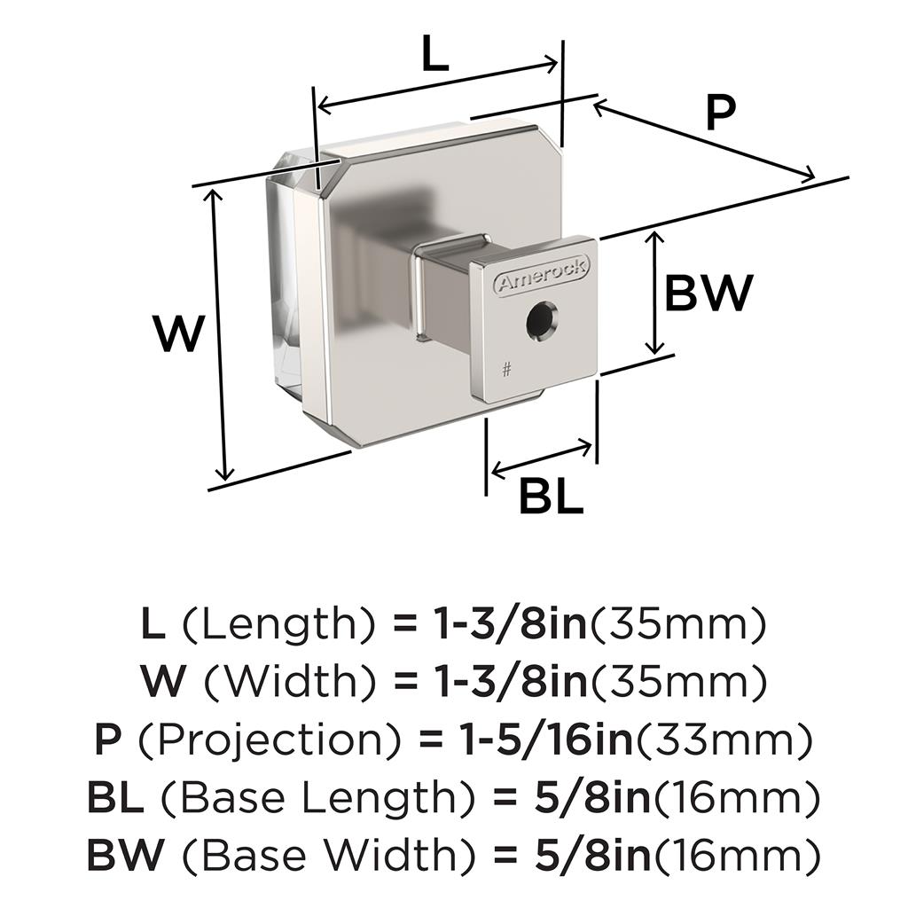 Glacio Premium Square Cabinet Knob