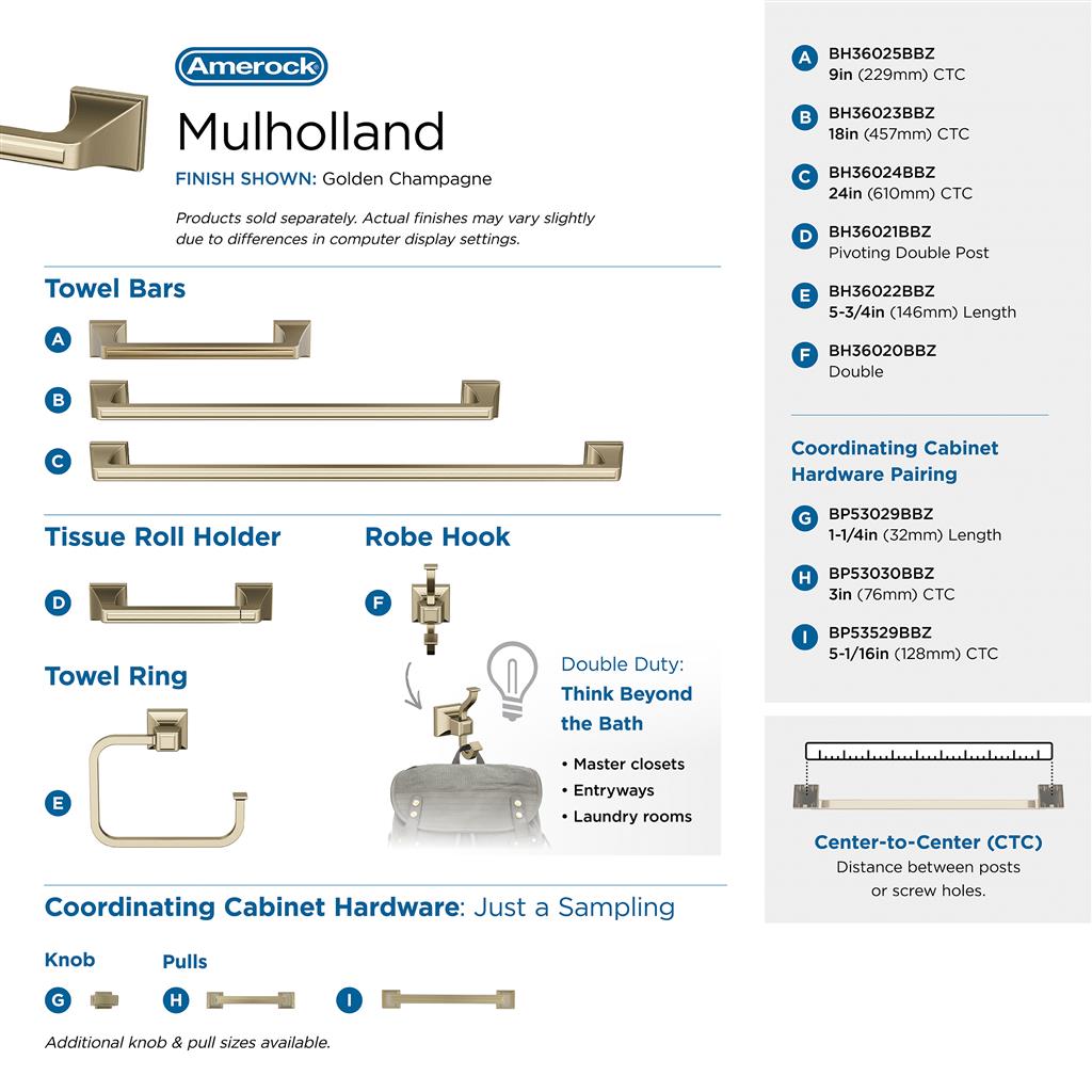 Mulholland Double Prong Robe Hook
