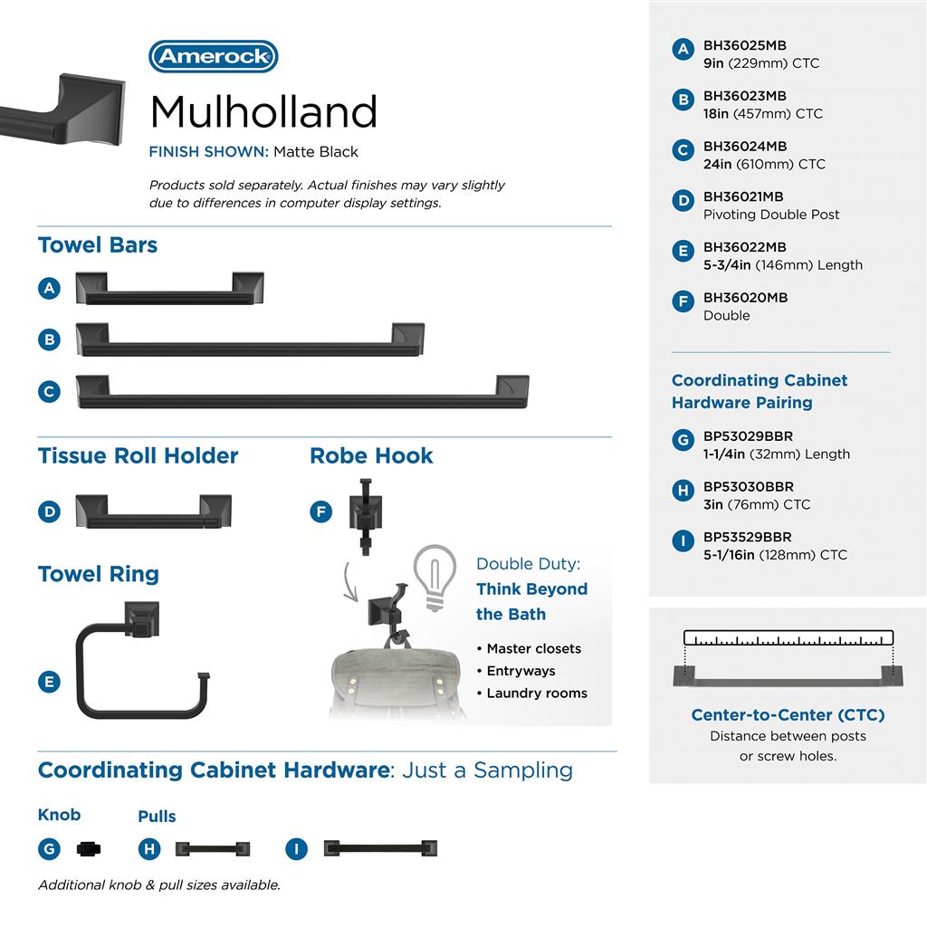 Mulholland Double Prong Robe Hook