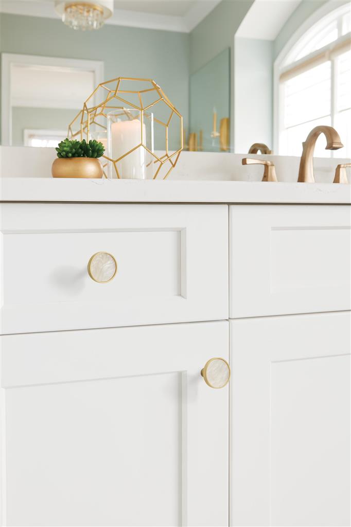 Perilla Home Aster Knobs - Set Of 6 Ceramic Knobs With Gold Accents (Blue)