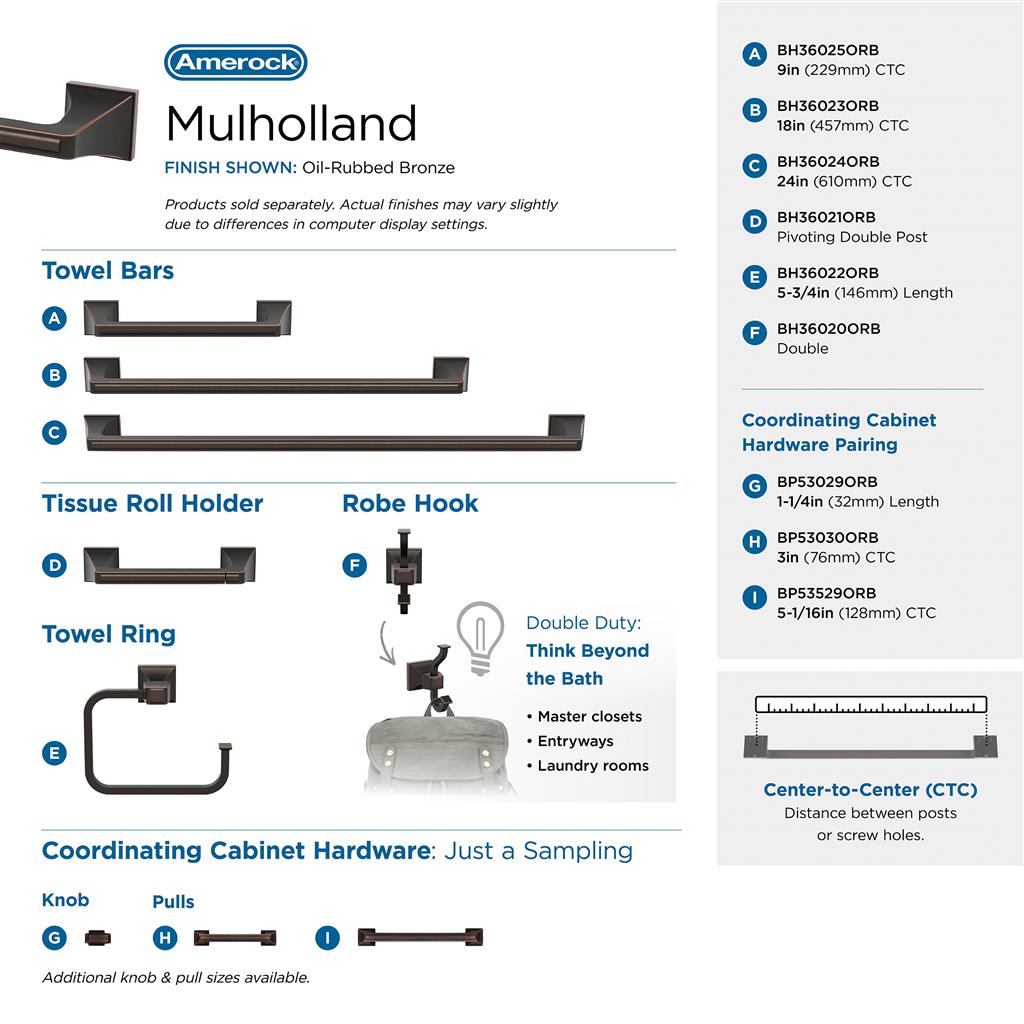 Mulholland Double Prong Robe Hook