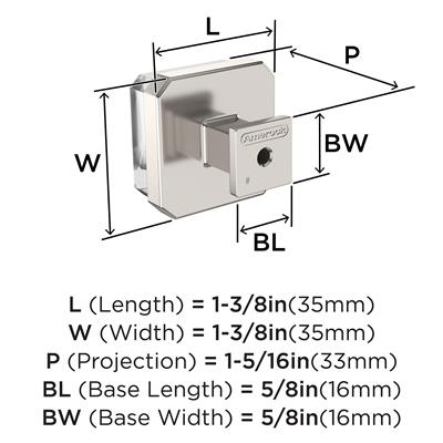Glacio Premium Square Cabinet Knob