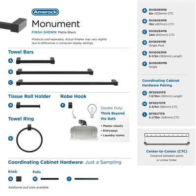 Monument Single Prong Robe Hook