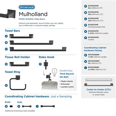 Mulholland Double Prong Robe Hook